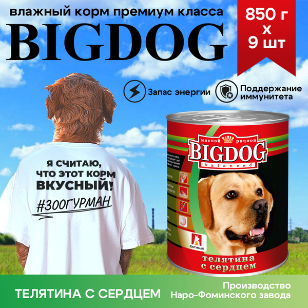 Корм влажный для собак консервированный Зоогурман ПРЕМИУМ Big Dog ...