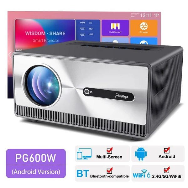 Проектор Progaga PG600W Android WiFi автофокус 1080P 4K 21000 люмен ...