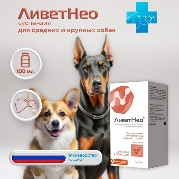 ЛиветНео суспензия для средних и крупных собак, 100 мл - купить с ...
