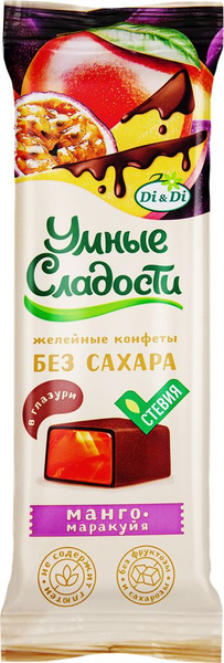 Конфеты желейные УМНЫЕ СЛАДОСТИ Манго-маракуйя, без сахара и фруктозы ...
