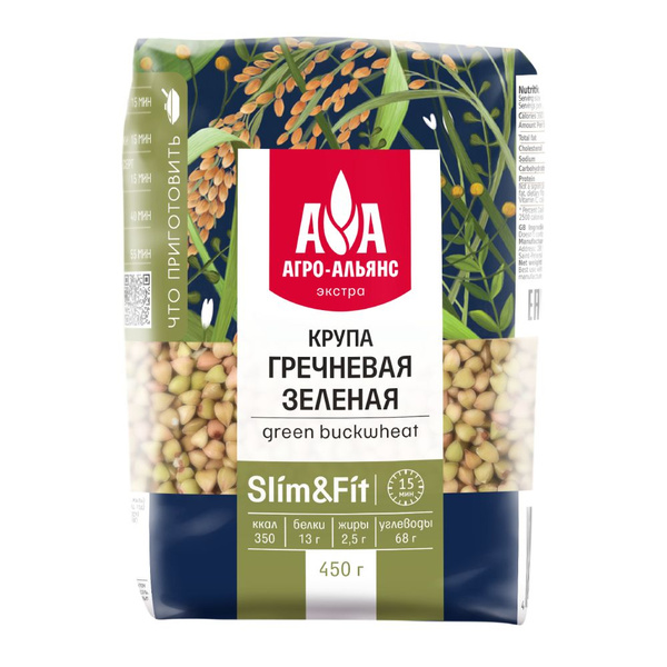Гречка Агро-Альянс Экстра, зеленая, 450 г купить на OZON по низкой цене ...