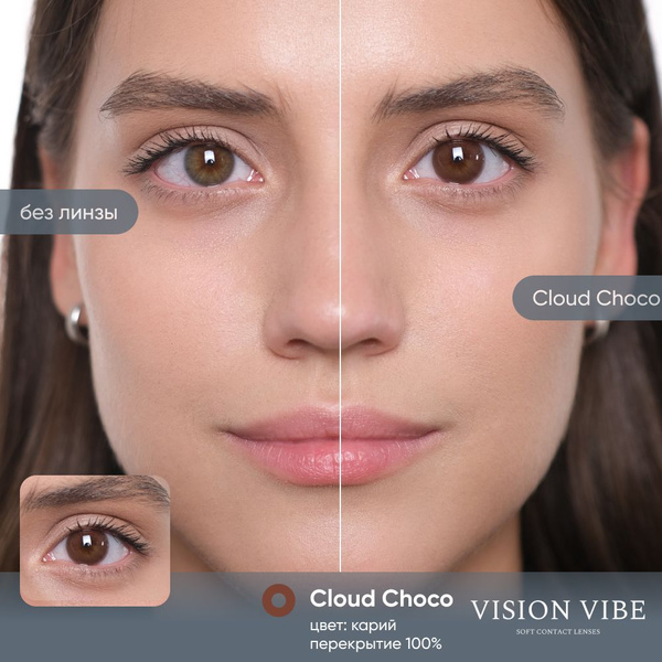 Цветные коричневые линзы Cloud Choco c диоптриями -5.5 купить на OZON ...