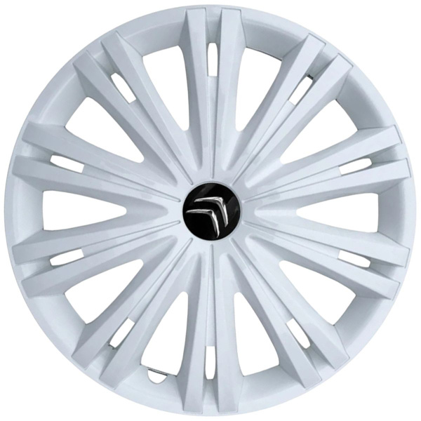 Колпаки на колеса Ситроен Гига white R15, в комплекте 4 колпака ...