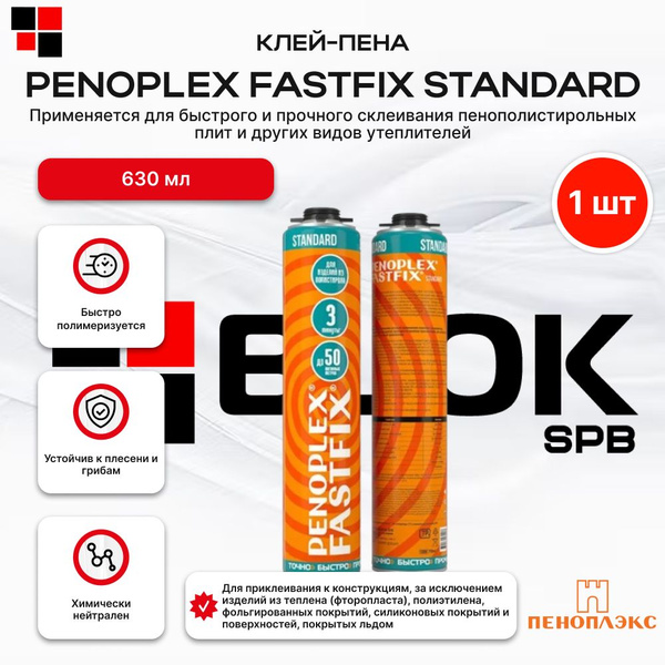 Клей-пена ПЕНОПЛЕКС FASTFIX STANDARD 630мл - купить с доставкой по ...