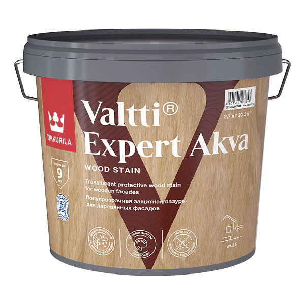 VALTTI EXPERT AKVA ПАЛИСАНДР 2,7л защитная лазурь купить на OZON по ...
