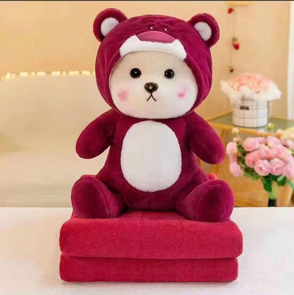 Мягкая игрушка с пледом внутри Медведь в костюме купить на OZON по ...