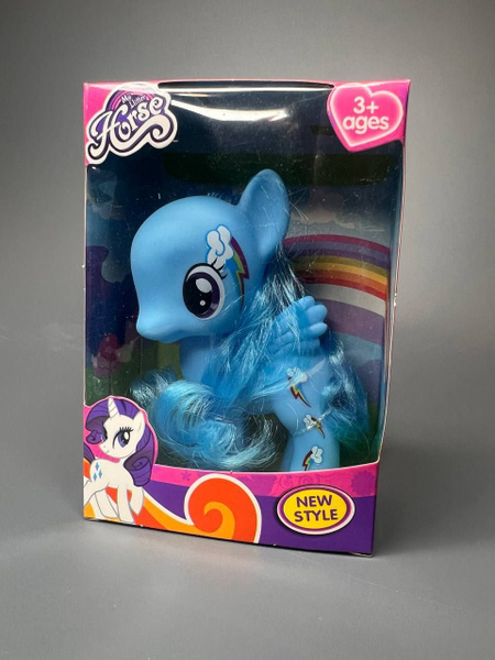 Пони резиновая 11см Радуга Дэш пегас голубая My little pony купить на ...