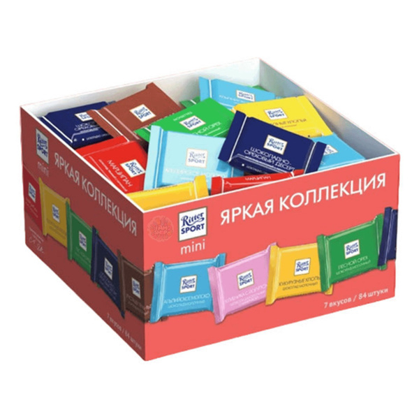 Шоколад Ritter Sport Mini Bunter Mix ассорти 7 вкусов 16,67 г х 84 шт ...
