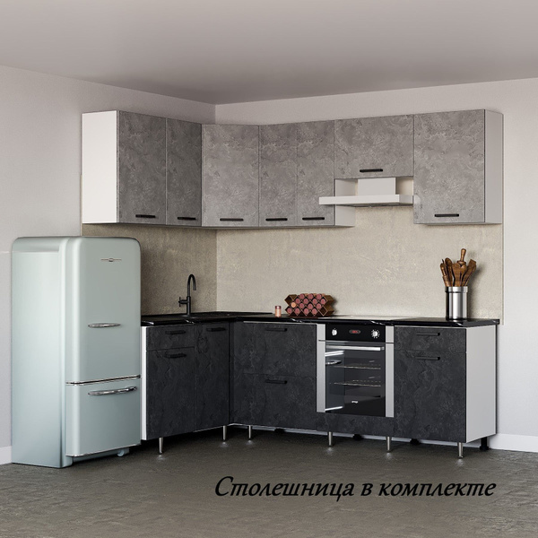 МИФ Кухонный гарнитур РИО-12, ЛДСП, 380х60х206 см купить c доставкой на ...