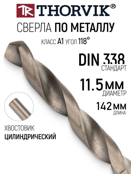 Сверло d=11 5 мм Thorvik