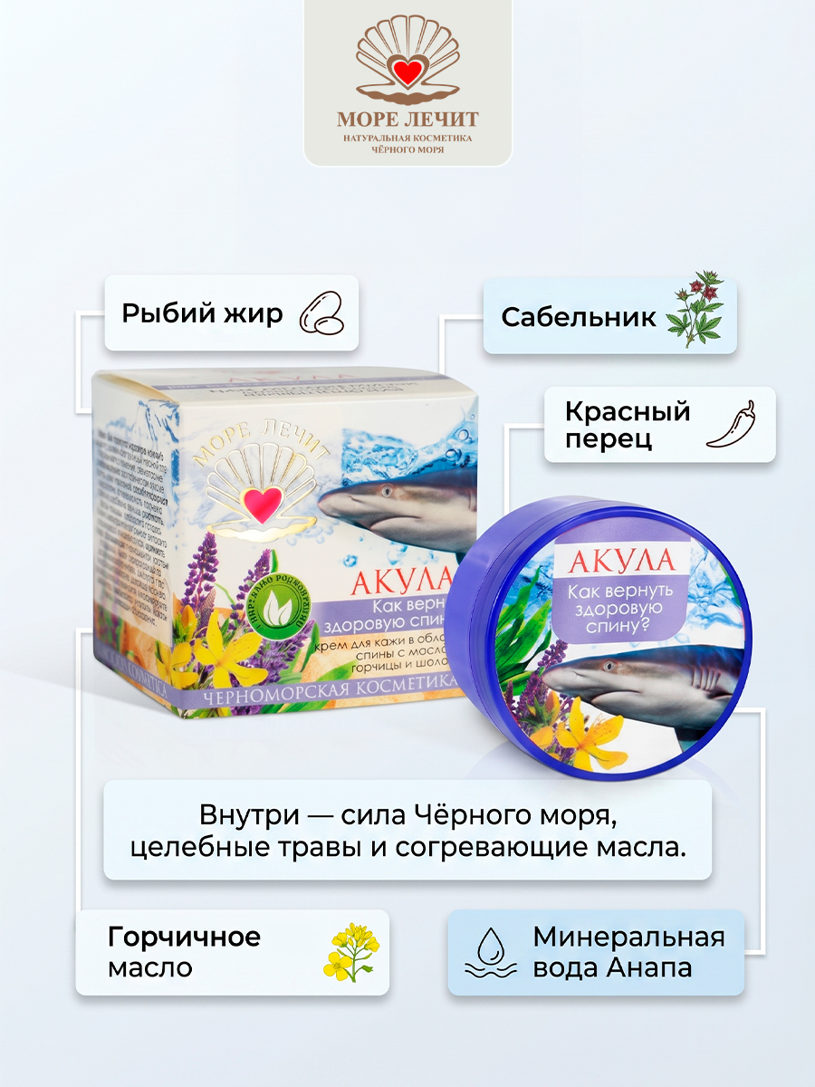 Крем от боли в спине Акула