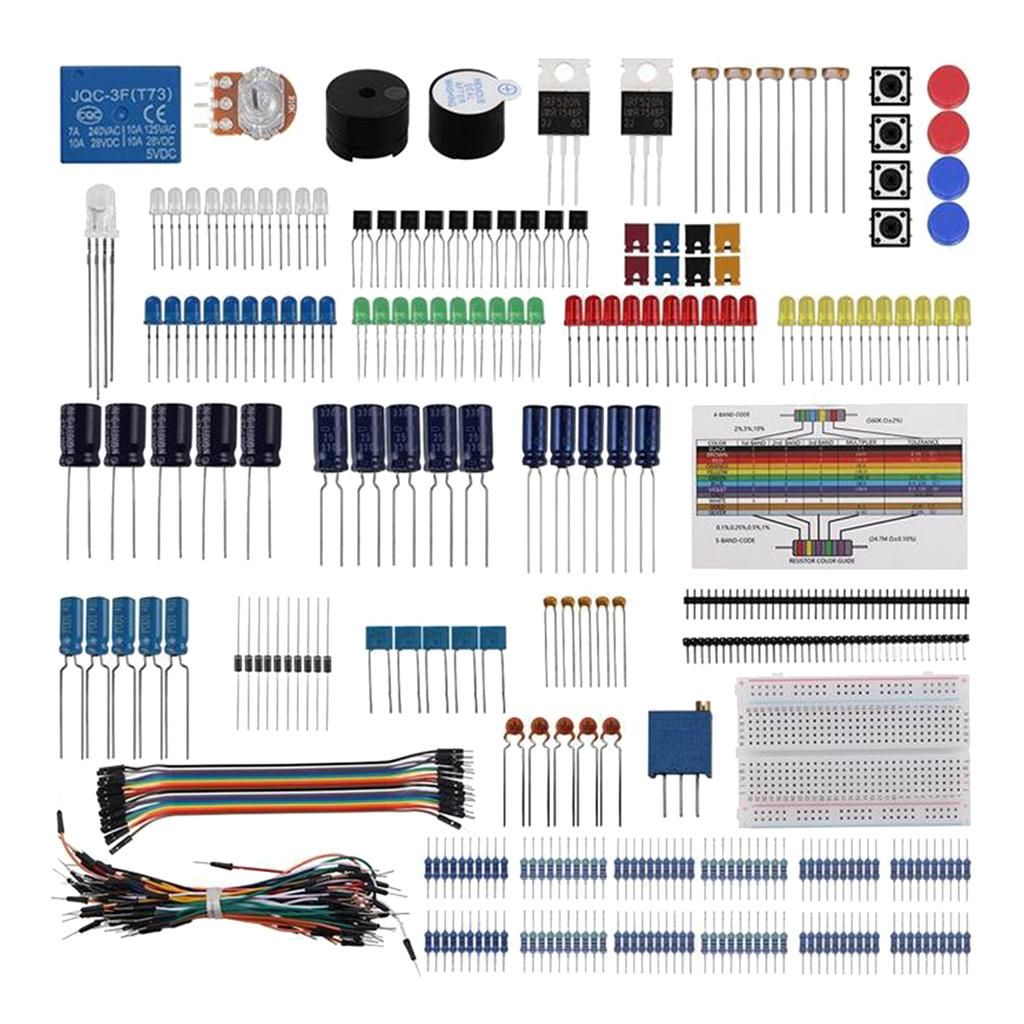 Набор электронных компонентов. Макетная плата ардуино. Электронные компоненты. Электронные компоненты радиодетали. Базовый набор электронных компонентов.