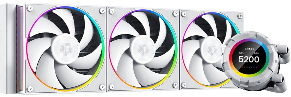 Комплект водяного охлаждения ID-COOLING SL360 WHITE (4шт/кор,TDP 350W, PWM, LCD Display, TRIPLE FAN 120mm, белый) RET