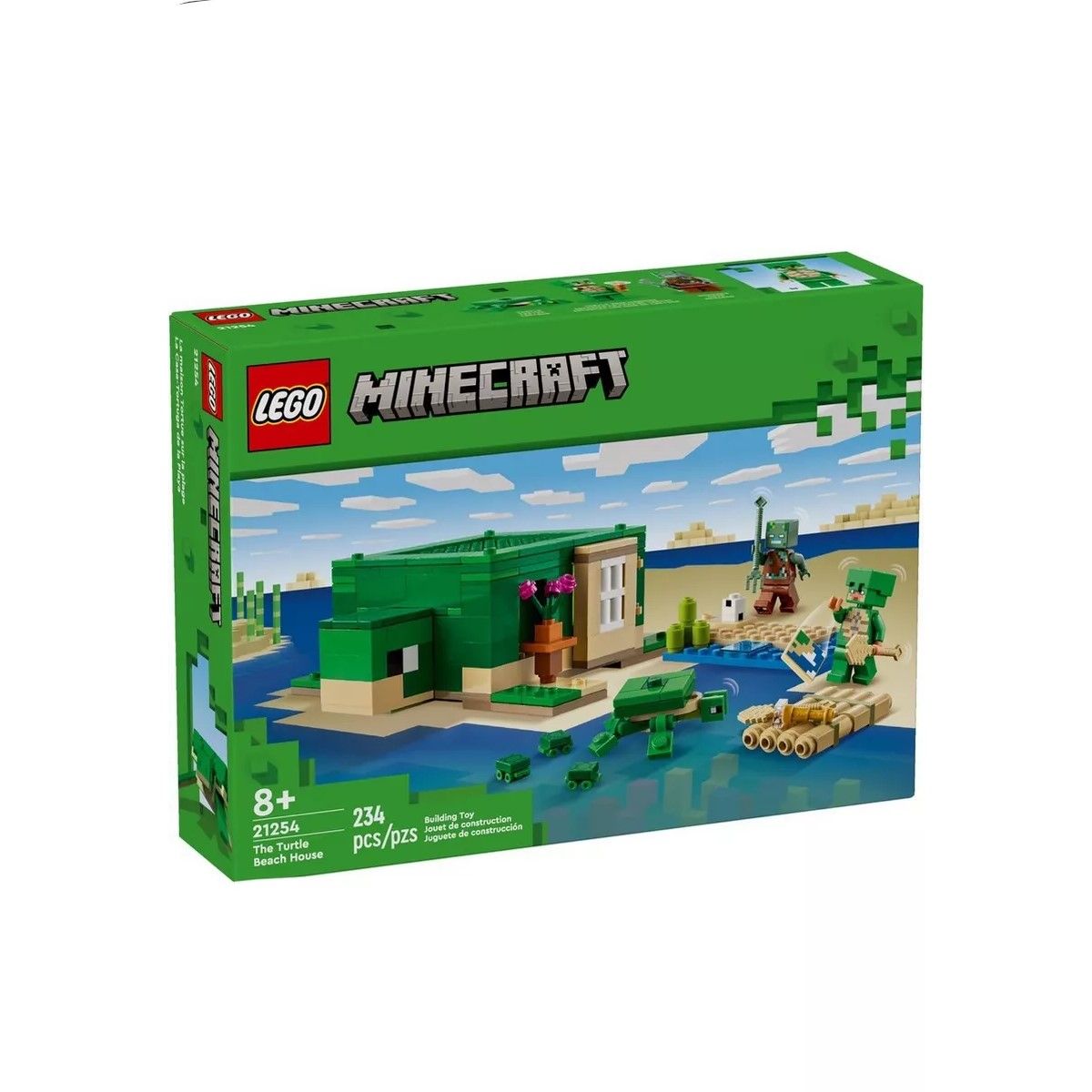 21254 Конструктор LEGO Minecraft 21254 The Turtle Beach House Пляжный домик  черепахи/ 234 детали/ 8+ - купить с доставкой по выгодным ценам в  интернет-магазине OZON (1425070205)