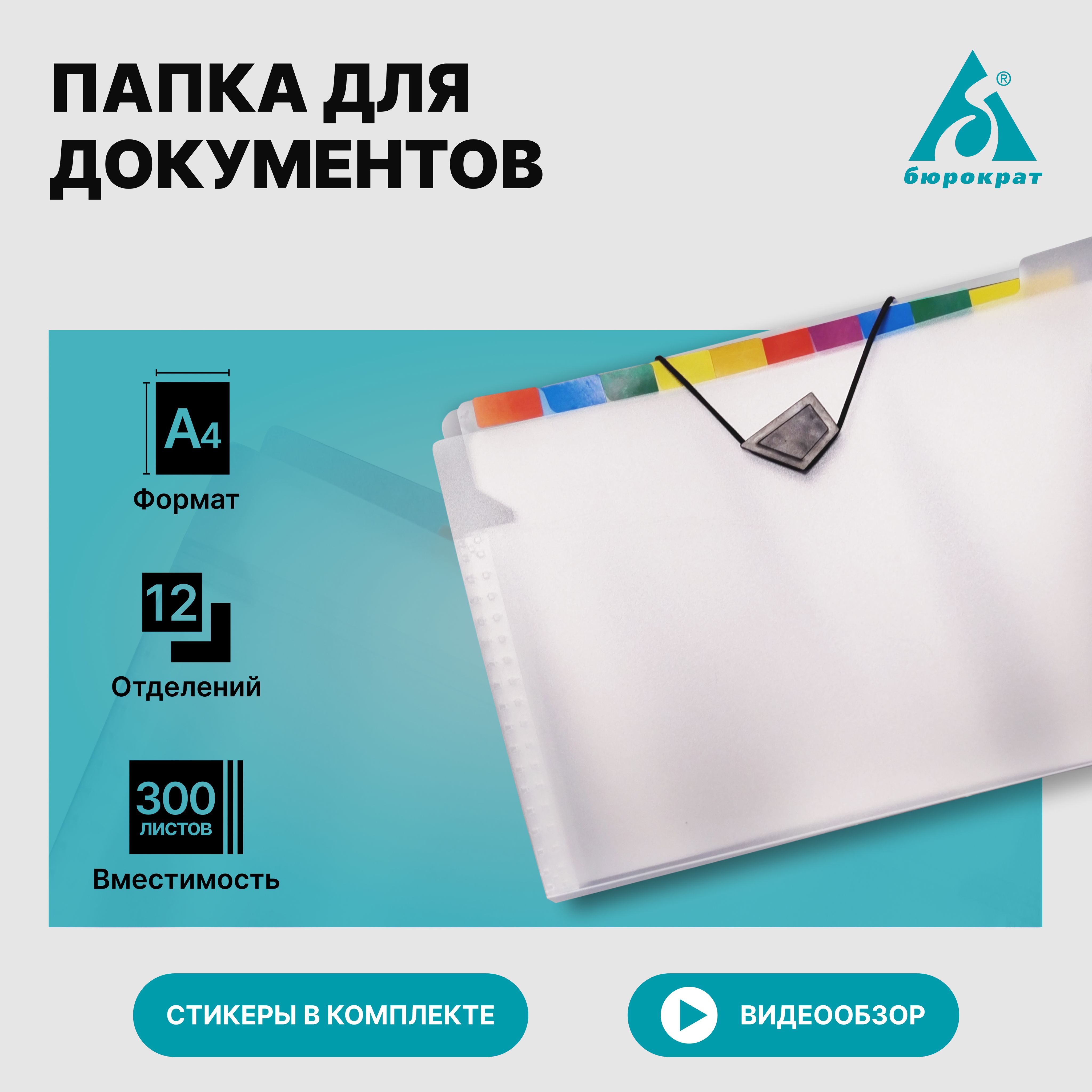 Бюрократ Папка-органайзер A4 (21 × 29.7 см), 1 шт. купить на OZON по низкой цене (1442315114)