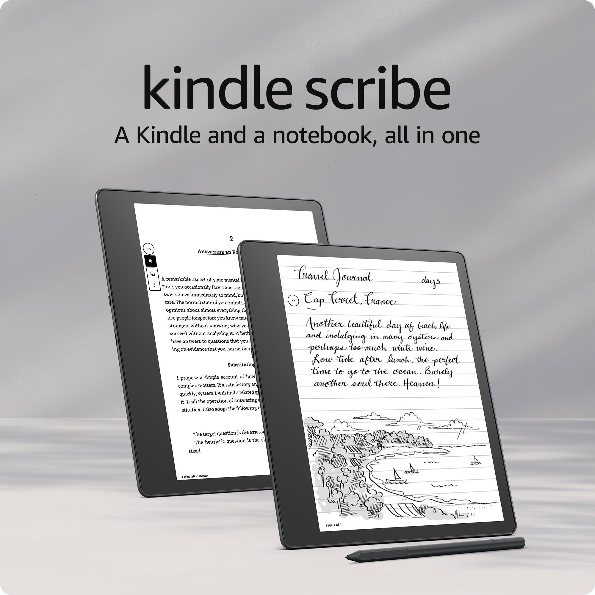 AmazonKindle10.2"ЭлектроннаякнигаAmazonKindle10.2"ЭлектроннаякнигаAmazonKindleScribe(32ГБ)—первыйKindleицифровойноутбукводномустройствес10,2-дюймовымдисплеемPaperwhiteсразрешением300пикселейнадюйм,вкомплектвходитручкаPremiumPen,черныйматовый,черный