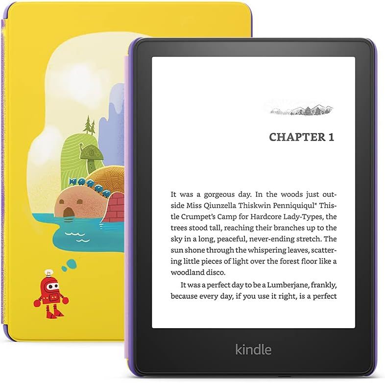 Amazon Kindle Paperwhite Kids с чехлом 16Gb 2021 без рекламы (11th Gen) 6,8" Robot Dreams Электронная книга