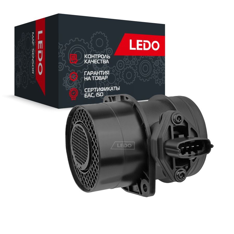 LEDO Датчик массового расхода воздуха ДМРВ Huyndai Starex, Kia Sorento 2.5D, SsangYong Actyon, Kyron, Rexton 0281002554 0280218130 6650943048 6650943248 0281006678 Арт. - 80112LSPA