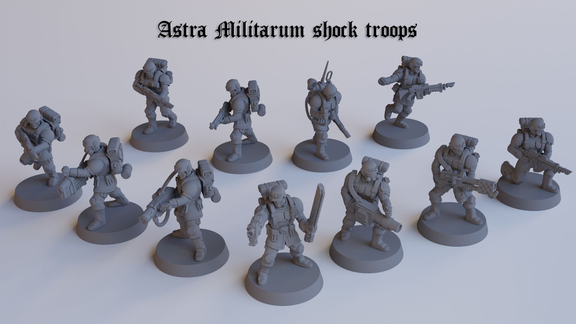 Имперскаягвардиялегкоеотделение.НаборминиатюрWarhammer40000.AstraMilitarumshocktroops