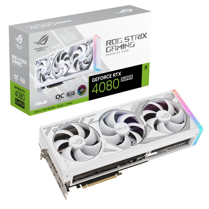 ASUSВидеокартаGeForceRTX4080SUPERROGStrixOCEditionWhite16ГБ(ROG-STRIX-RTX4080S-O16G-WHITE).Уцененныйтовар