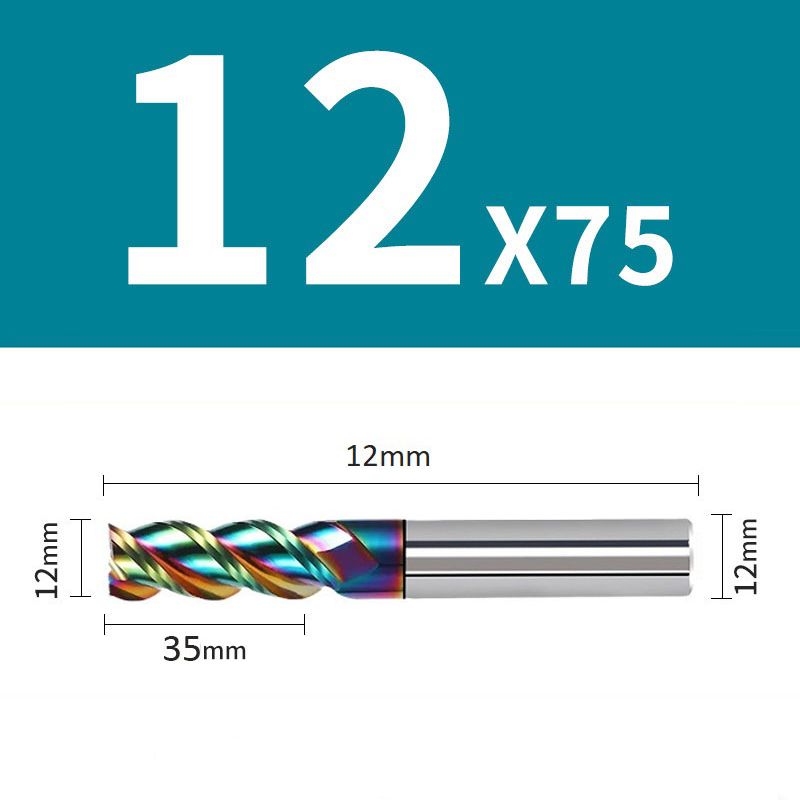Фреза концевая Ф12С35L75-AL по алюминию HRC58 монолитная твердосплавная