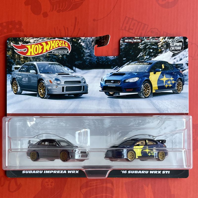 Машинка Hot wheels 1:64 "SUBARU Dual Car Kit" SUBARU IMPREZA WRX/'16 WRX STI Collector Edition Metal Diecast Model Toy Gift