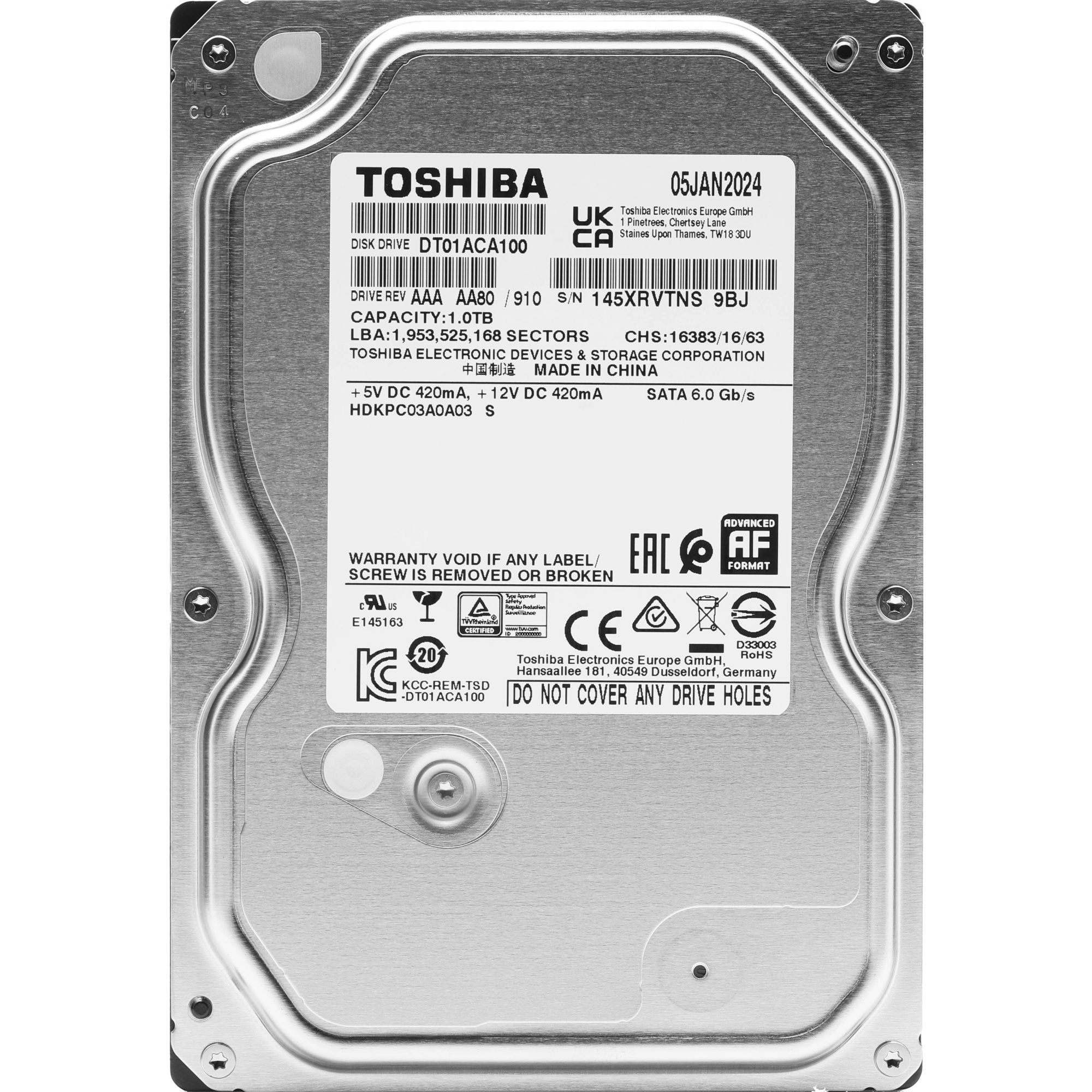 Toshiba1ТБВнутреннийжесткийдискDT01ACA100(DT01ACA100)