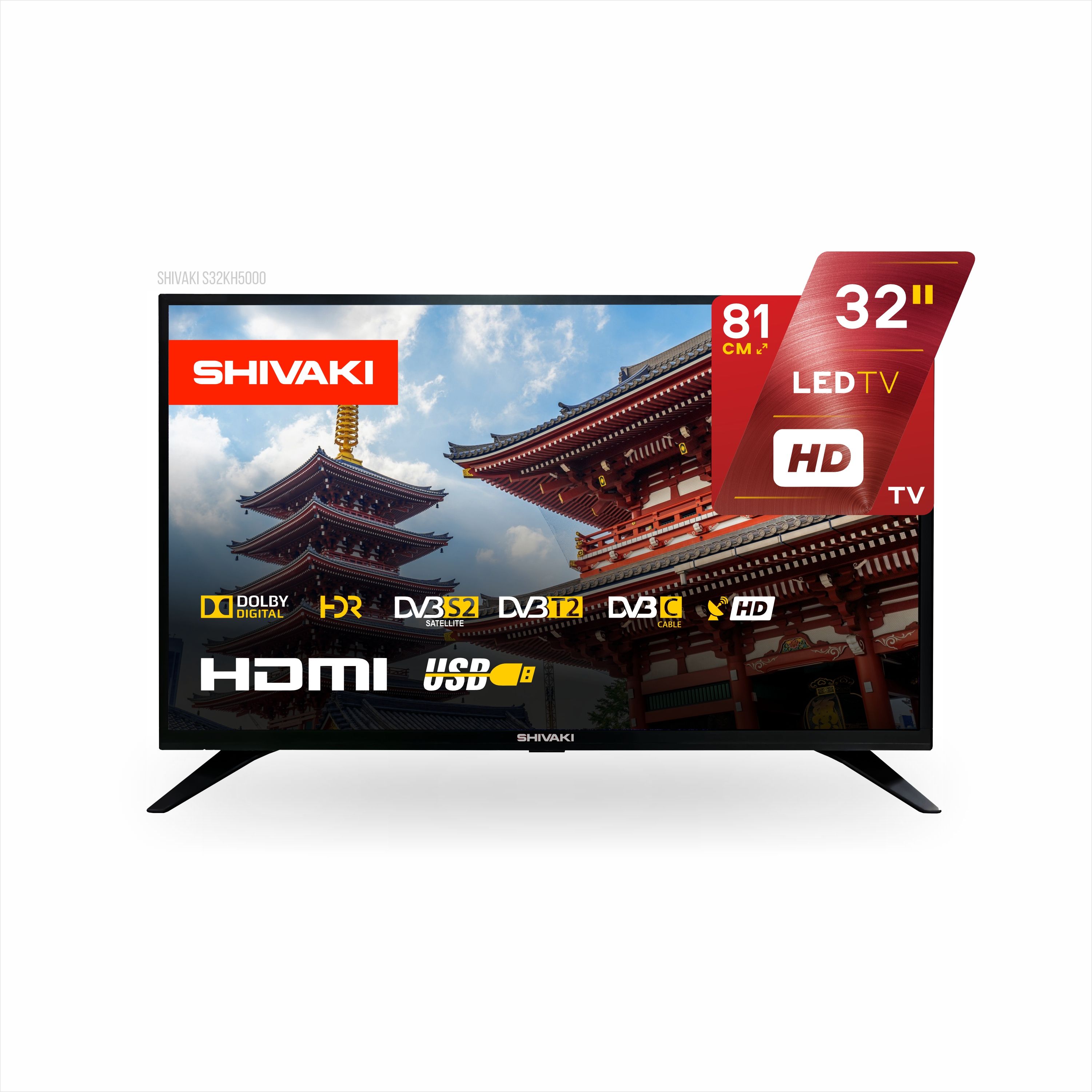 SHIVAKI Телевизор S32KH5000 HD 32" HD, черный