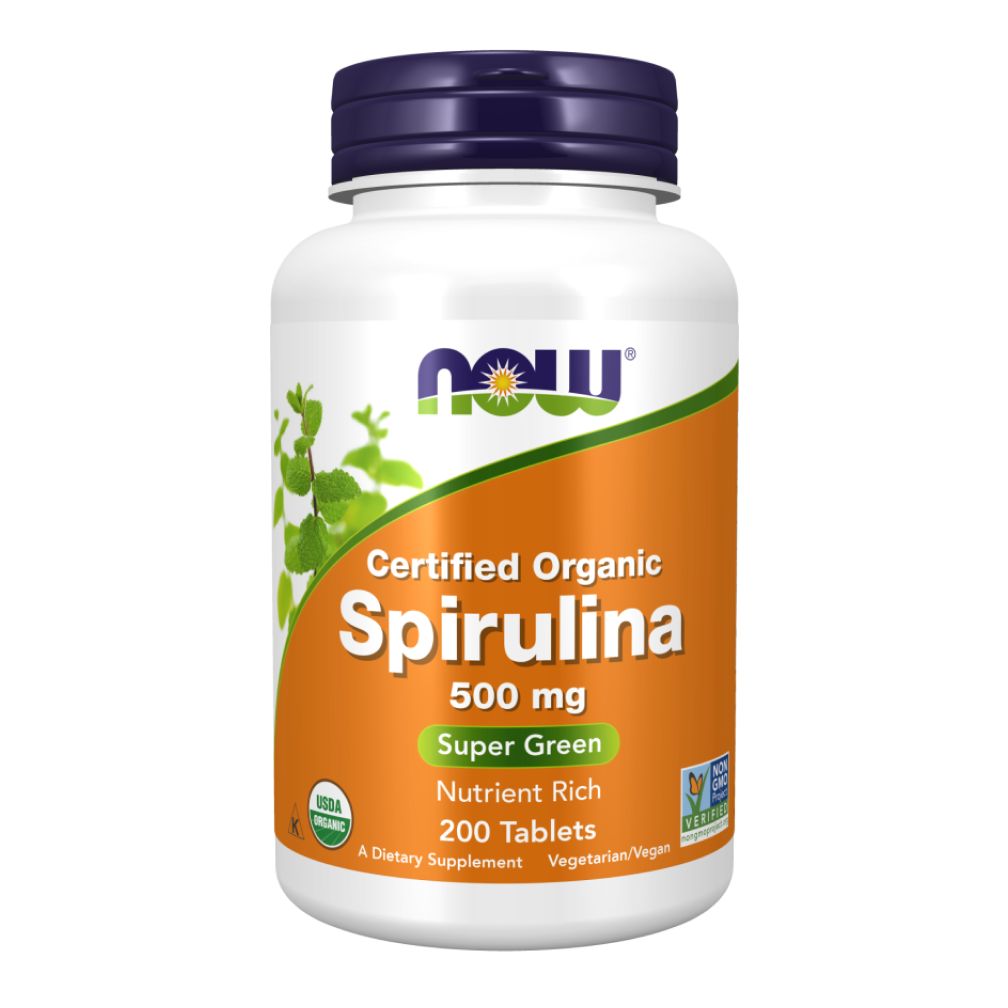 NOW Spirulina natural, Спирулина натуральная 500 mg 200 таблеток массой 535,45 мг