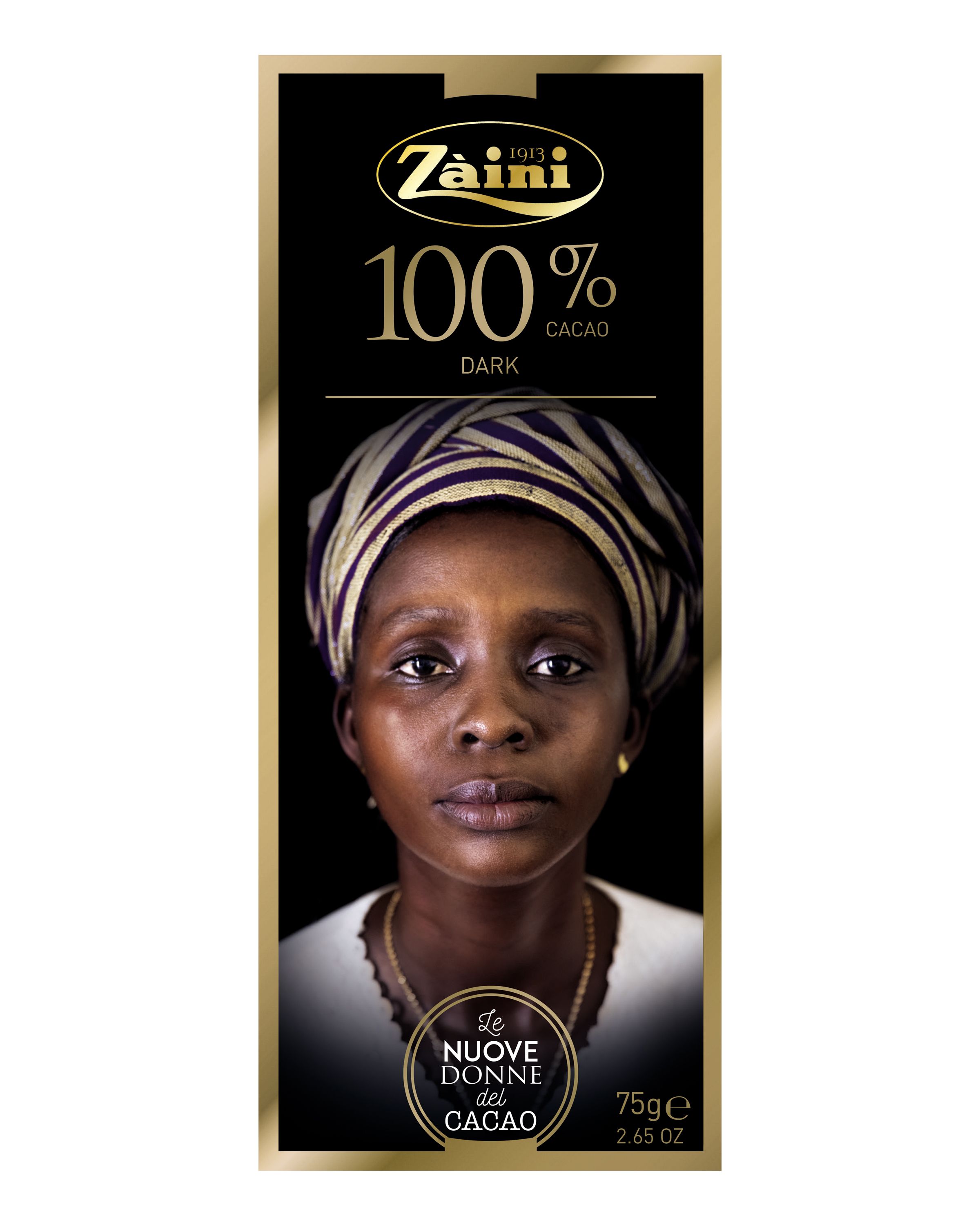 Горький шоколад Zaini 100% какао"Women of cocoa", 75г