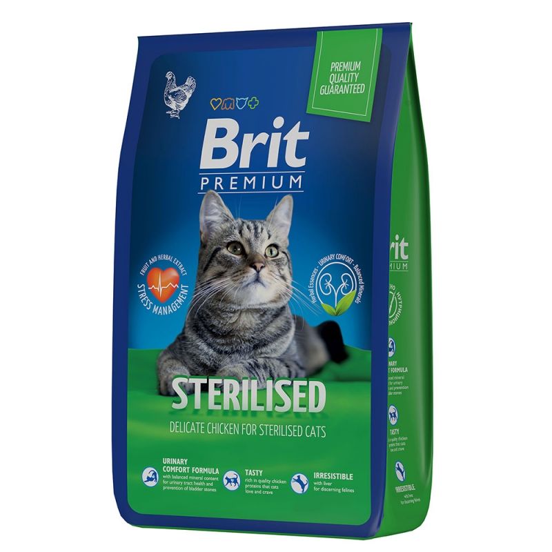 Brit Premium Cat Sterilized Chicken Сухой корм для для стерилизованных кошек Курица 8кг