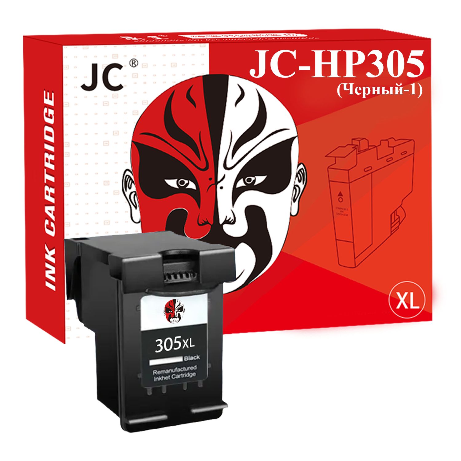 Замена картриджа JC 305XL для HP305 / HP 2320 / HP 305 XL для DeskJet 2710 2320 2720 4110 4120 4130 ENVY 6010 6020 6030 6420 (1/Черный)