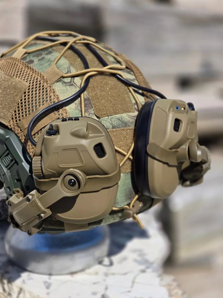 Наушники активные тактические 6TH Gen Tactical headset стрелковые/гарнитура/поворотные крепления на шлем койот