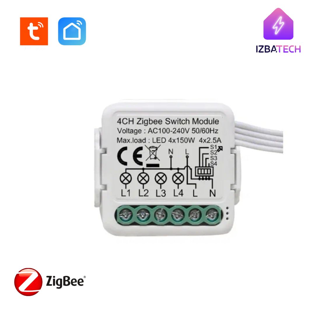 Умное реле с Алисой ZIGBEE 3.0 контроллер на 4 канала для умного дома 10А  Tuya Mini работает с НУЛЁМ - купить с доставкой по выгодным ценам в  интернет-магазине OZON (914152430)