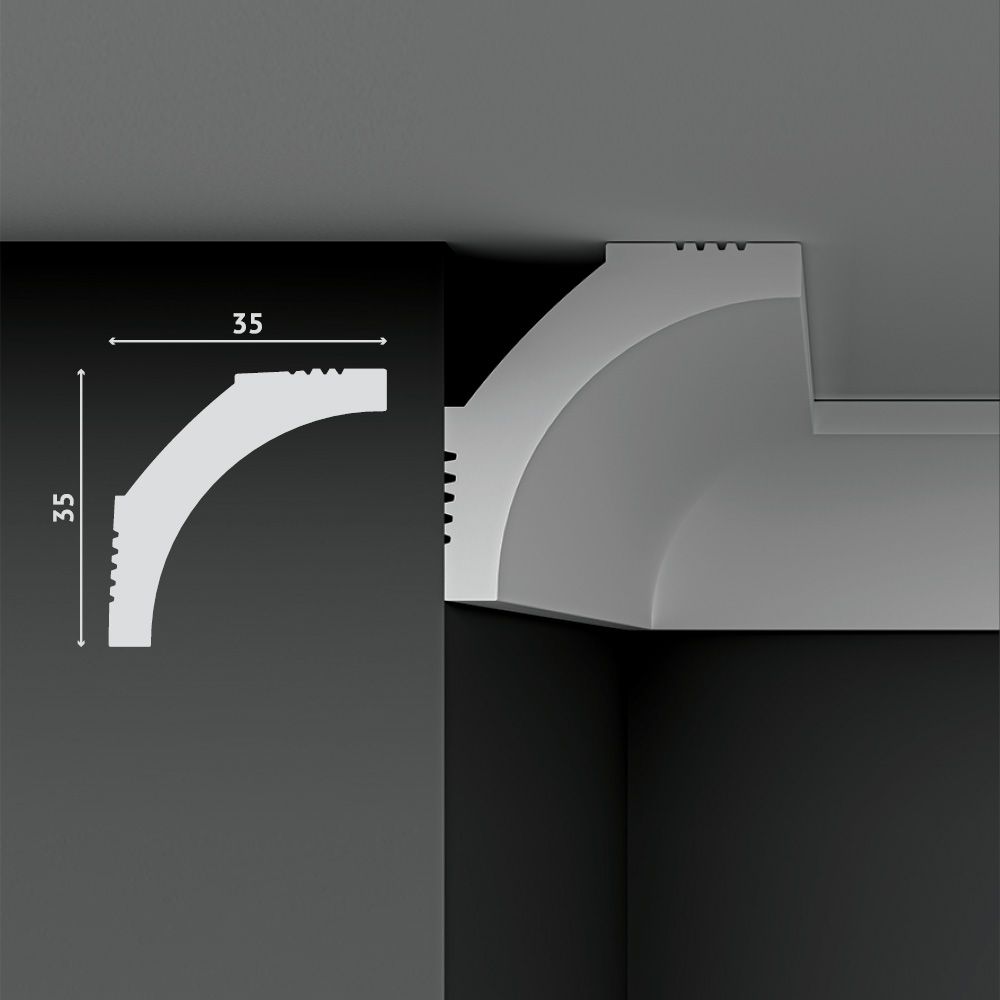 ПлинтуспотолочныйпенопластXPSDecostar(Декостар),35х35х2000мм,SG-B35/35