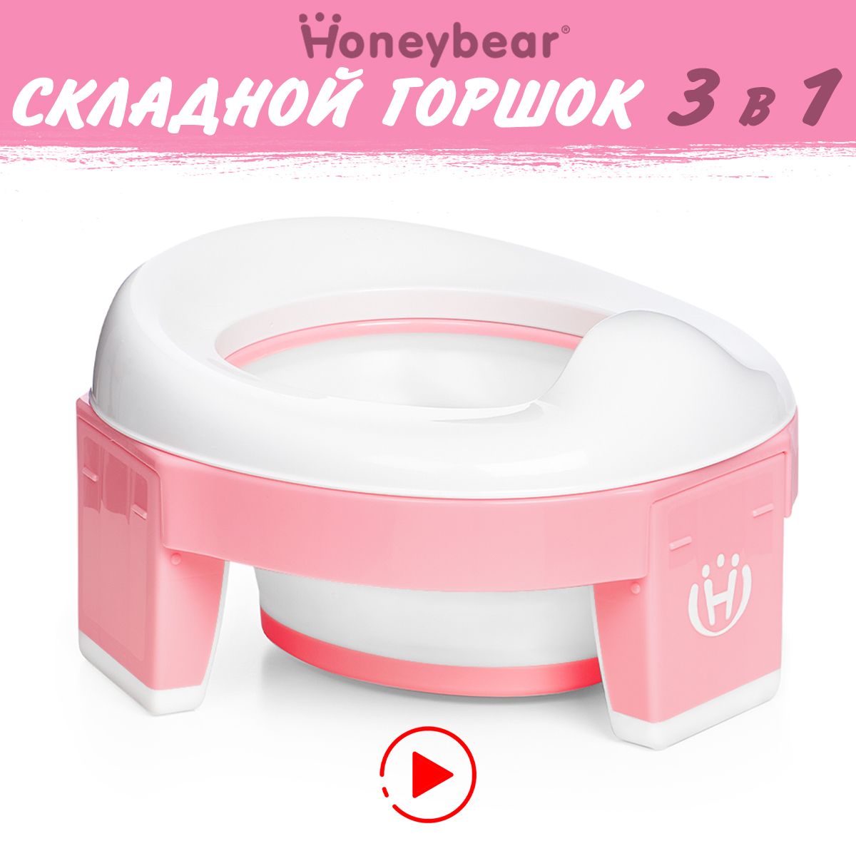 Горшок детский складной 3 в 1 Twinset / Honeybear, дорожный горшок,  накладка на унитаз, силиконовая вкладка в комплекте - купить с доставкой по  выгодным ценам в интернет-магазине OZON (189119528)