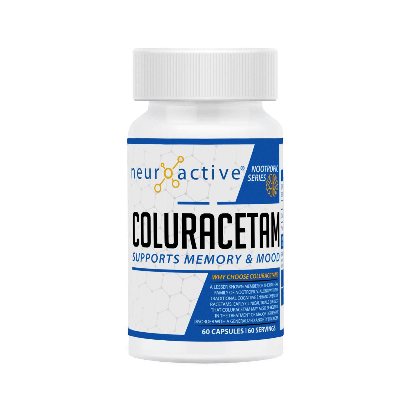 NeuroActive Coluracetam Колурацетам 10 mg 60 капсул