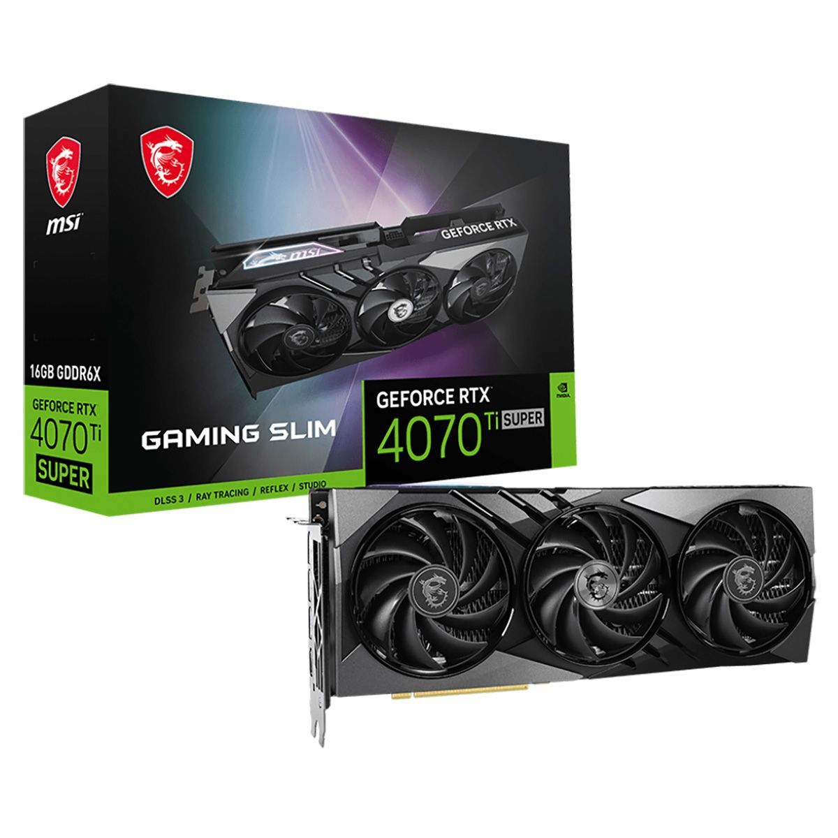 MSIВидеокартаGeForceRTX4070TiSUPER16ГБ(RTX4070TiSUPER16GGAMINGSLIM)