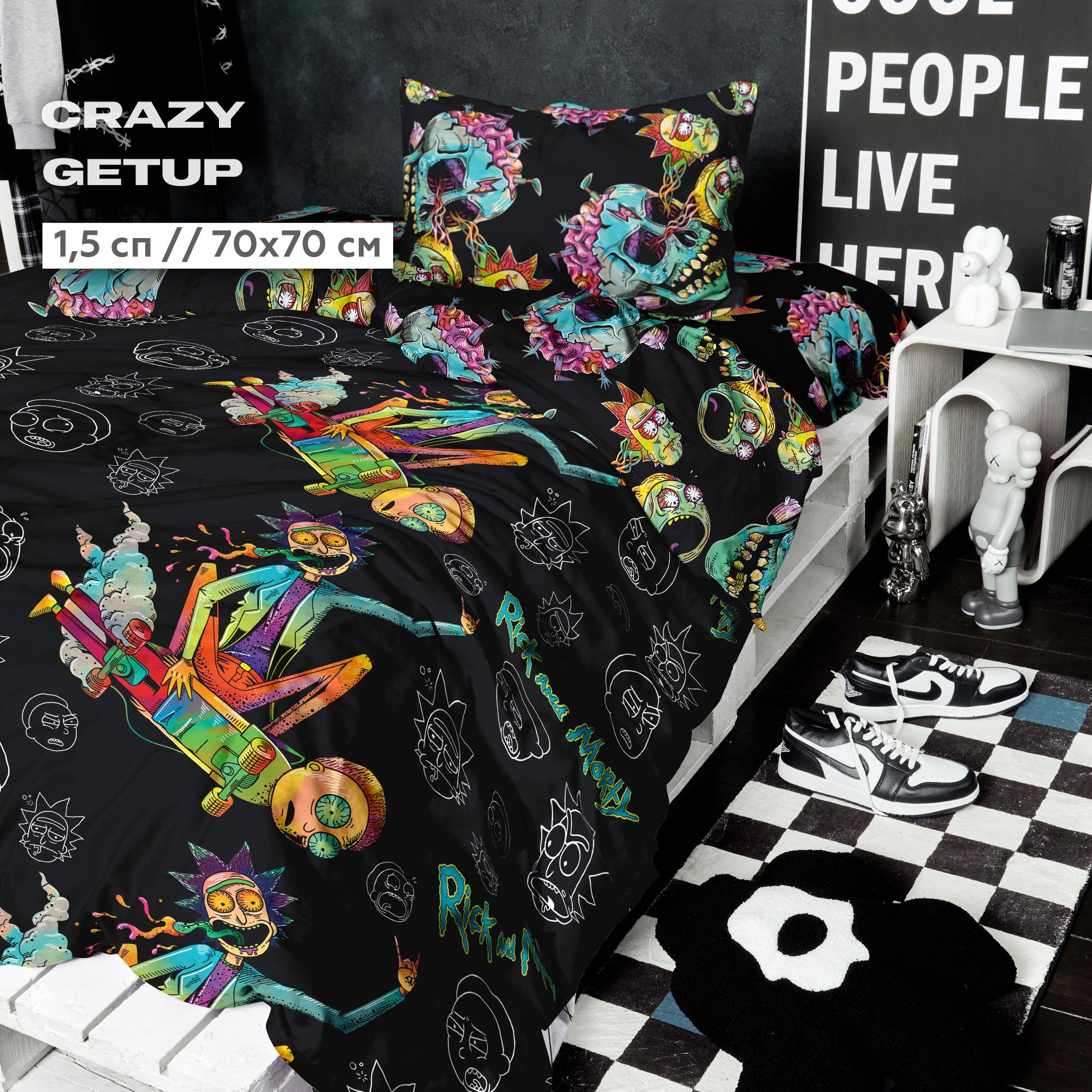 Комплект постельного белья Crazy Getup Crazy_Get_up_all_ , наволочки 70x70  - купить по выгодной цене в интернет-магазине OZON (284877511)