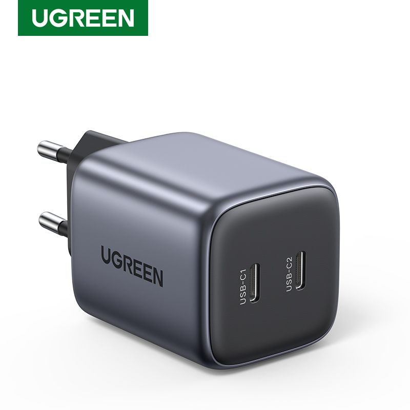 СетевоезарядноеустройствоUGREENNexode45ВтPDCD294(90573)USB-C+USB-CCharger(25W+20W).Цвет:серый