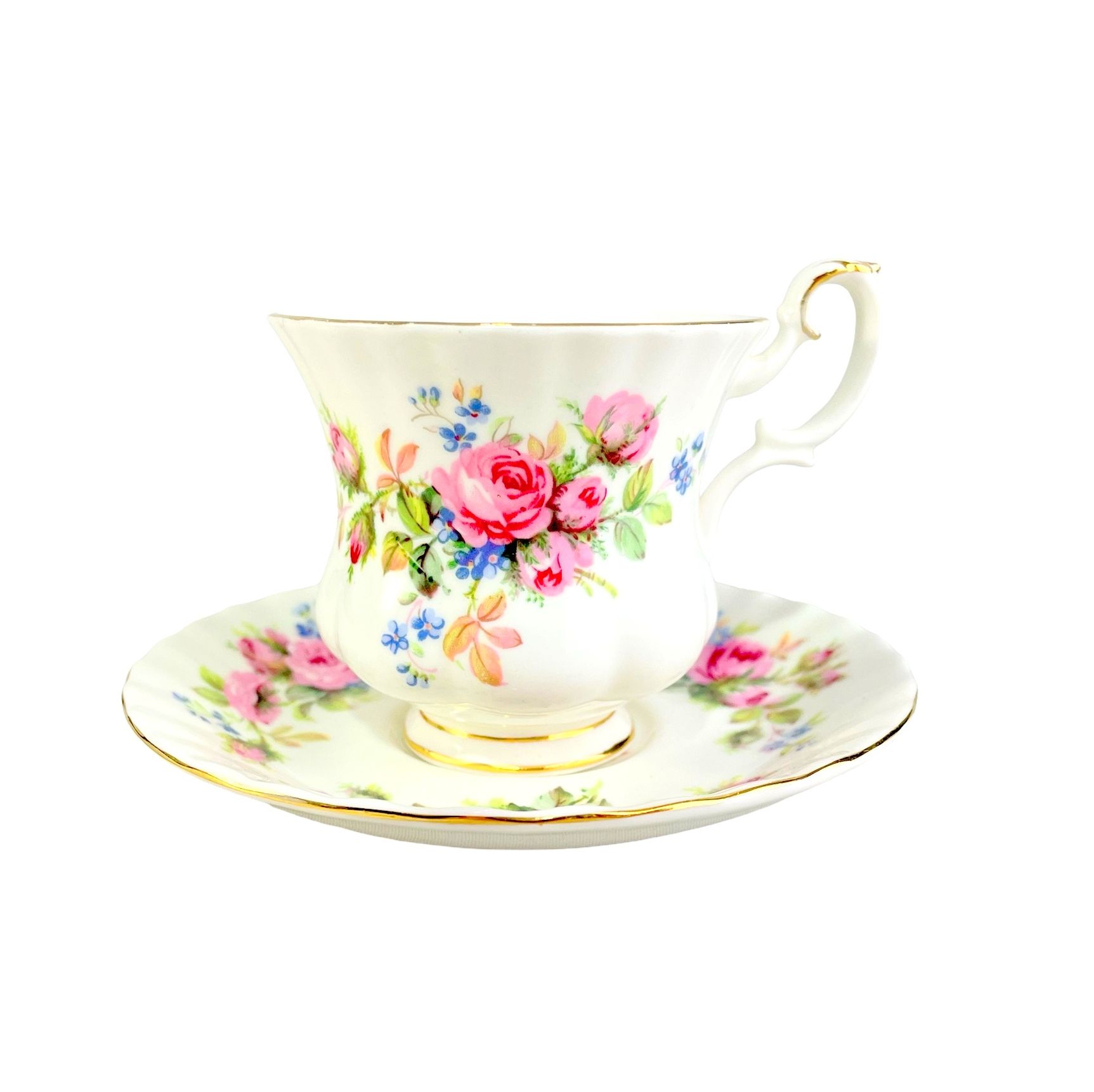 Кофейная пара Moss Rose, Royal Albert. Англия, винтаж, антиквариат