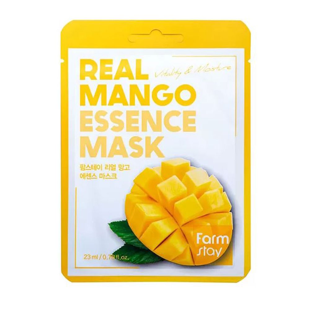 ﻿Тканевая маска FarmStay Real <b>Mango</b> Essence Mask насыщает кожу витаминами и...