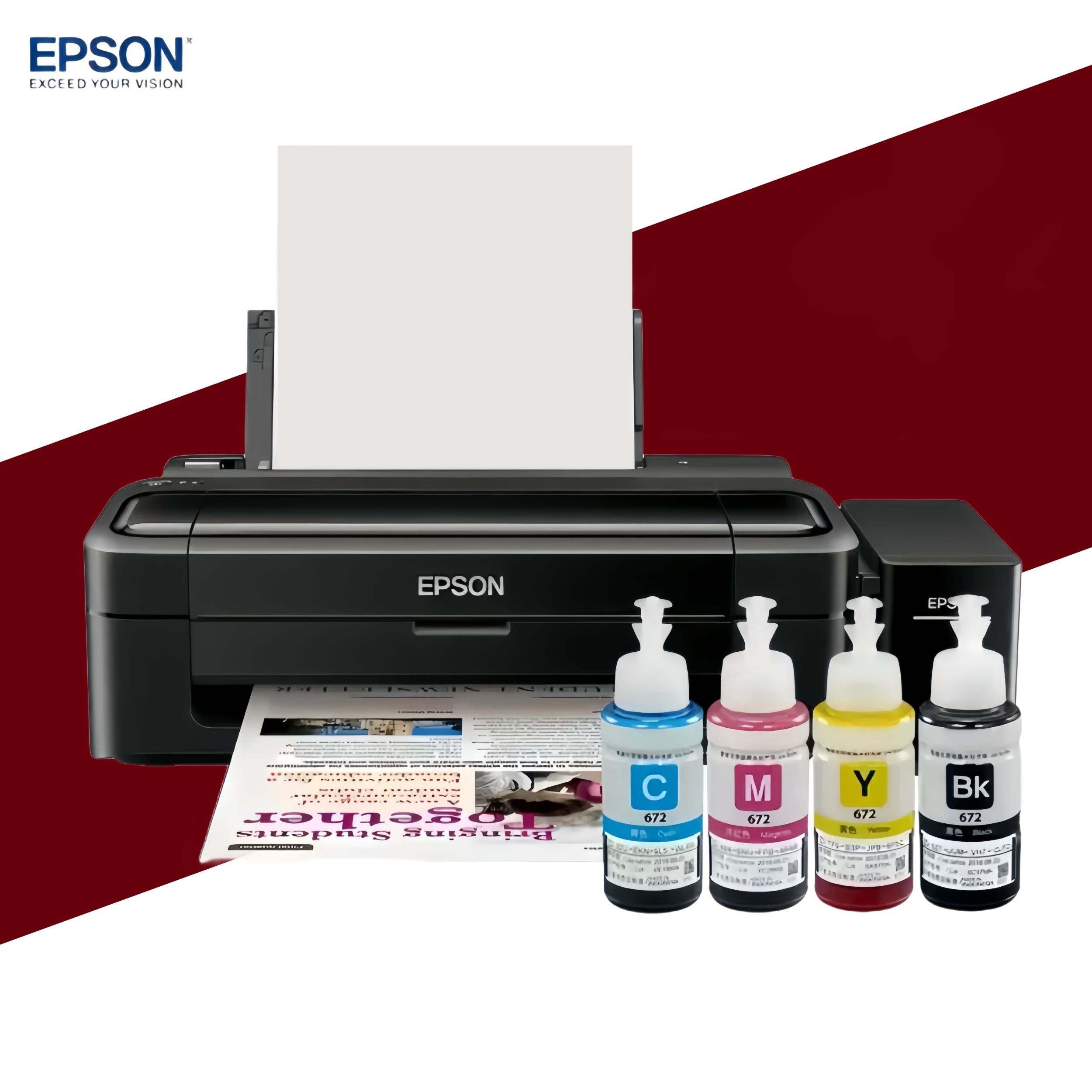 Epson Принтер струйный L130/L132, СНПЧ, цветн., A4, черный, прозрачный