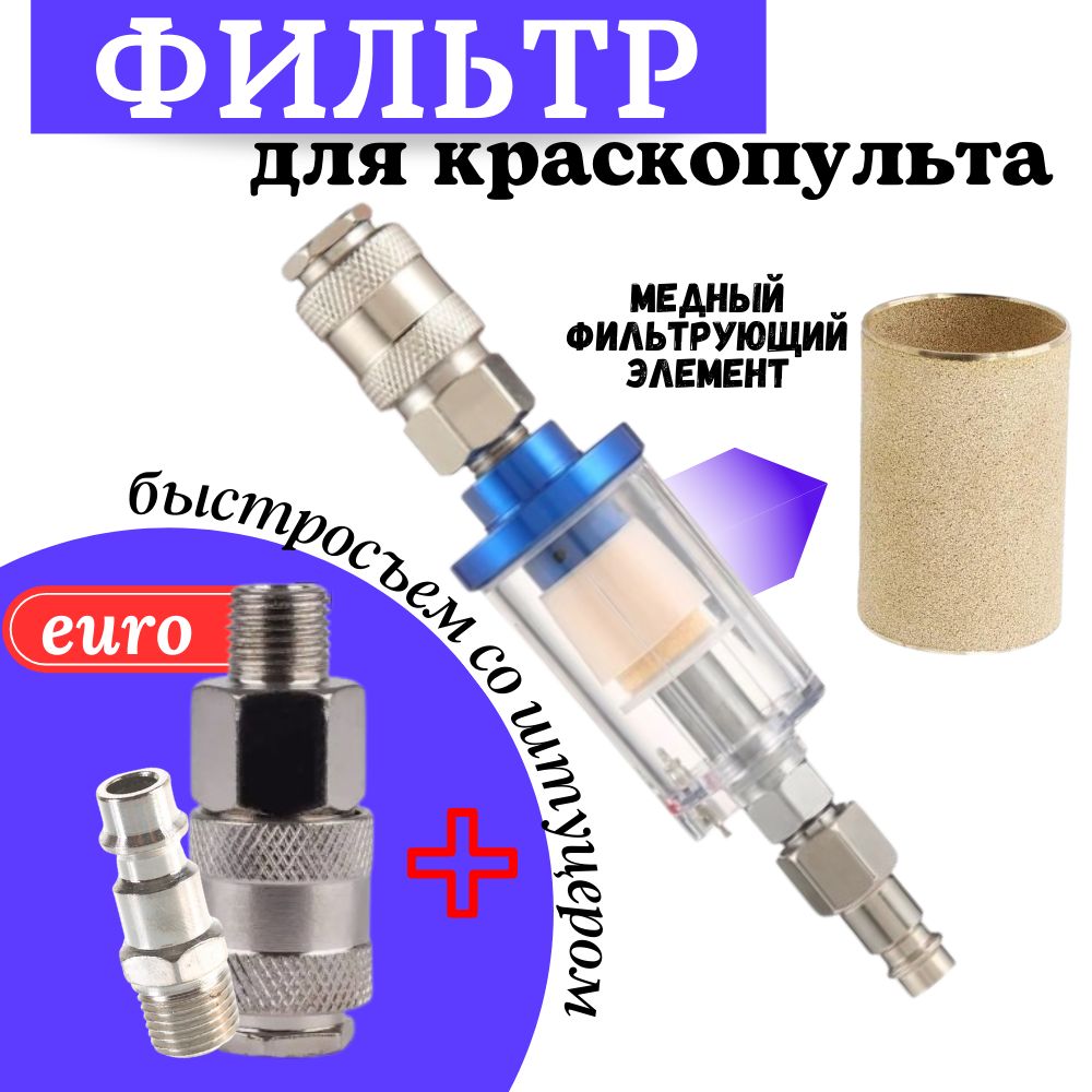 Фильтрмасловлагоотделитель+БРСмама/пападлякраскопультанаручкусевроштуцеромибыстросъемомрапидМPowerhold