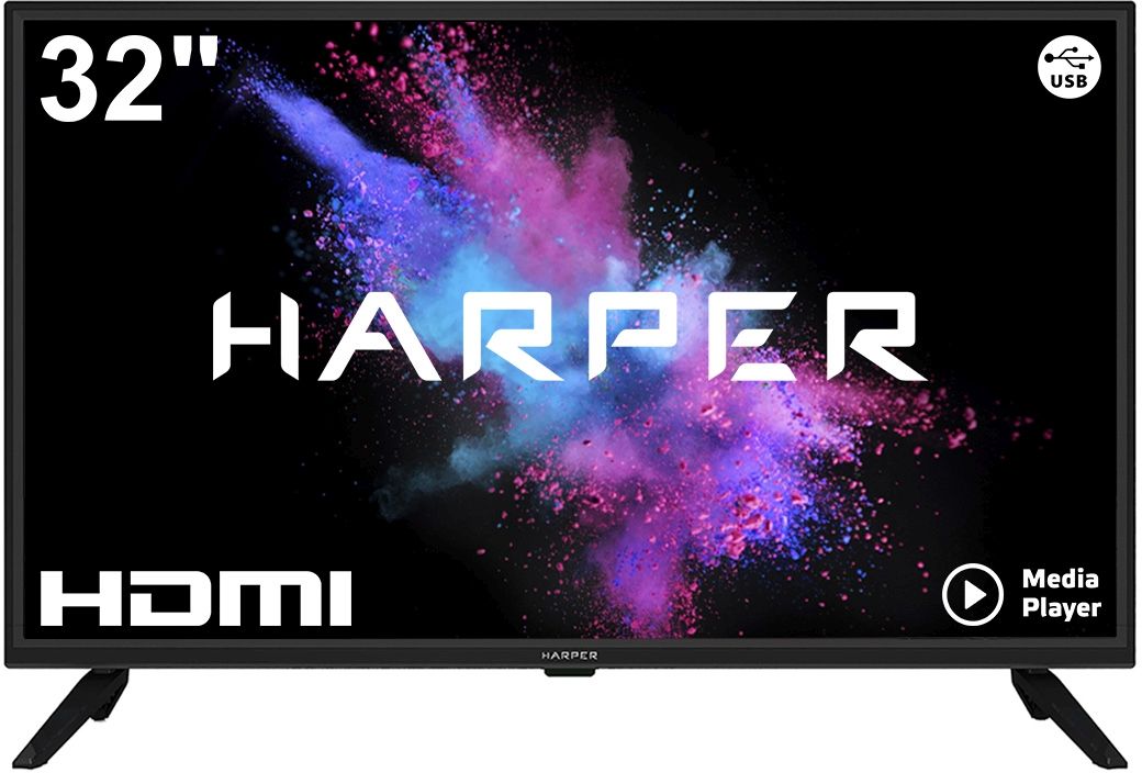 Harper Телевизор H00001843 32" HD, черный