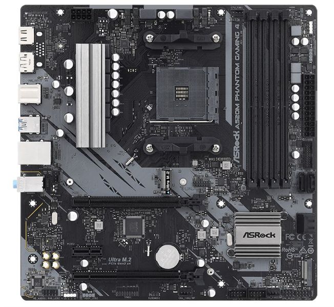 МатеринскаяплатаAM4DDR4mATXAMDA520ASRock,A520MPHANTOMGAMING4