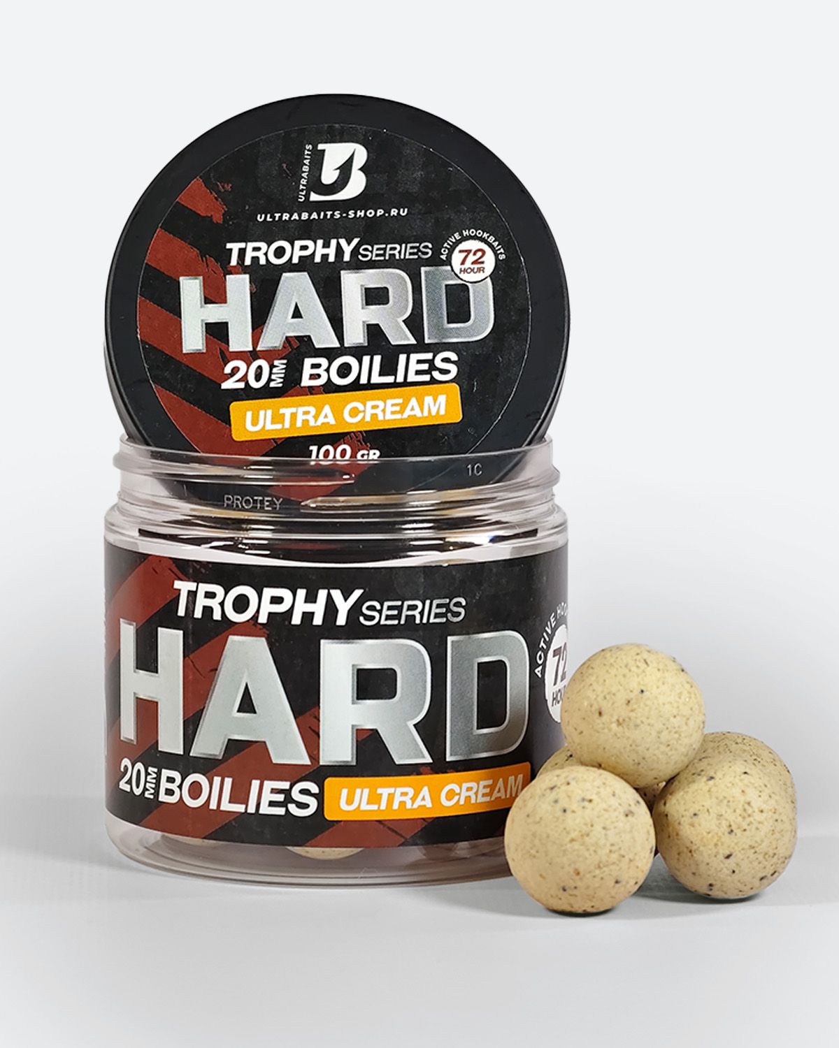 Бойлы насадочные тонущие ULTRABAITS HARD "TROPHY" ULTRA CREM, 20 мм, 100 г