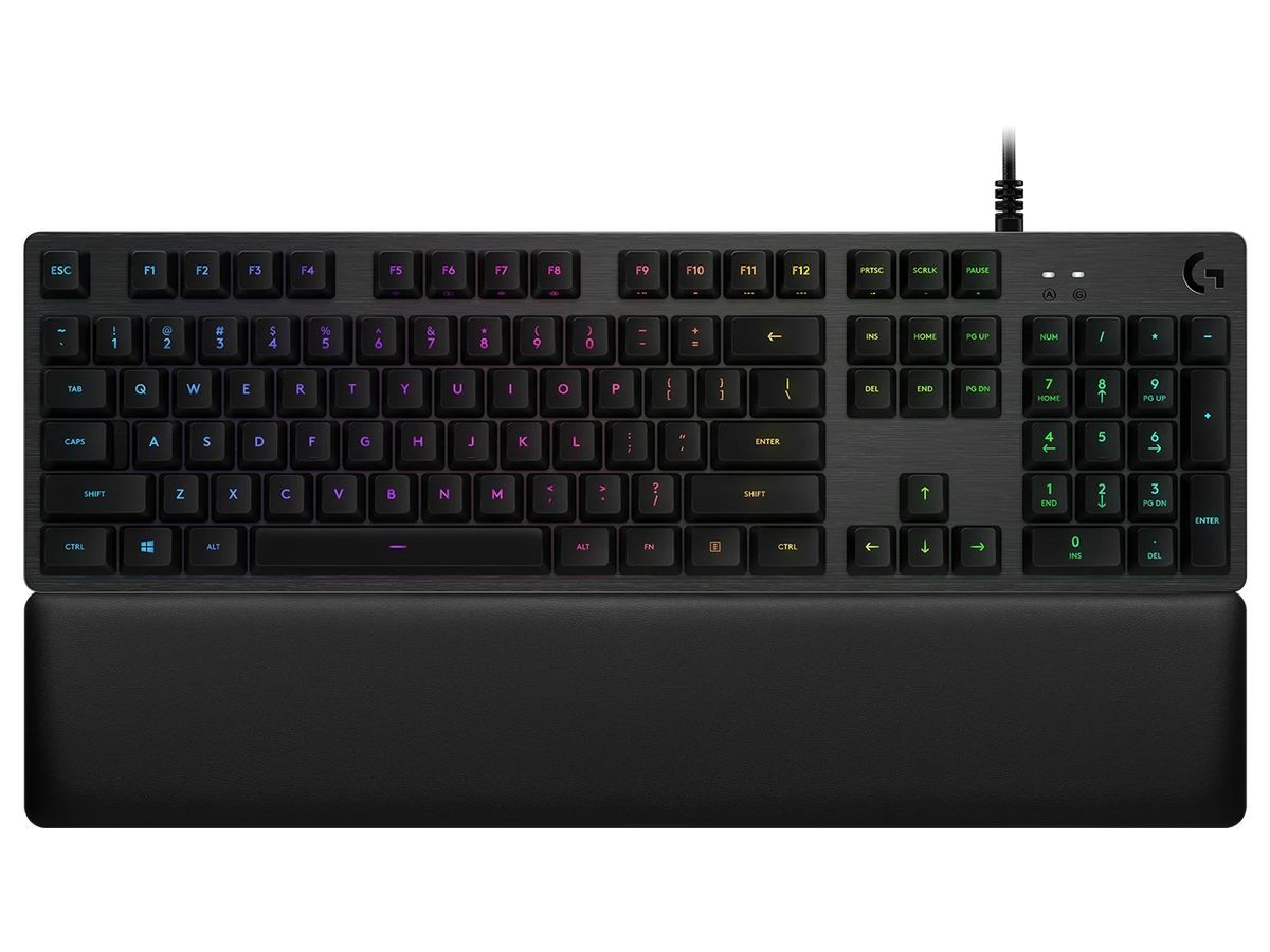 LogitechGИгроваяклавиатурапроводнаяG513CARBON,сгравировкой,(GXBlueClicky),Русскаяраскладка,черный