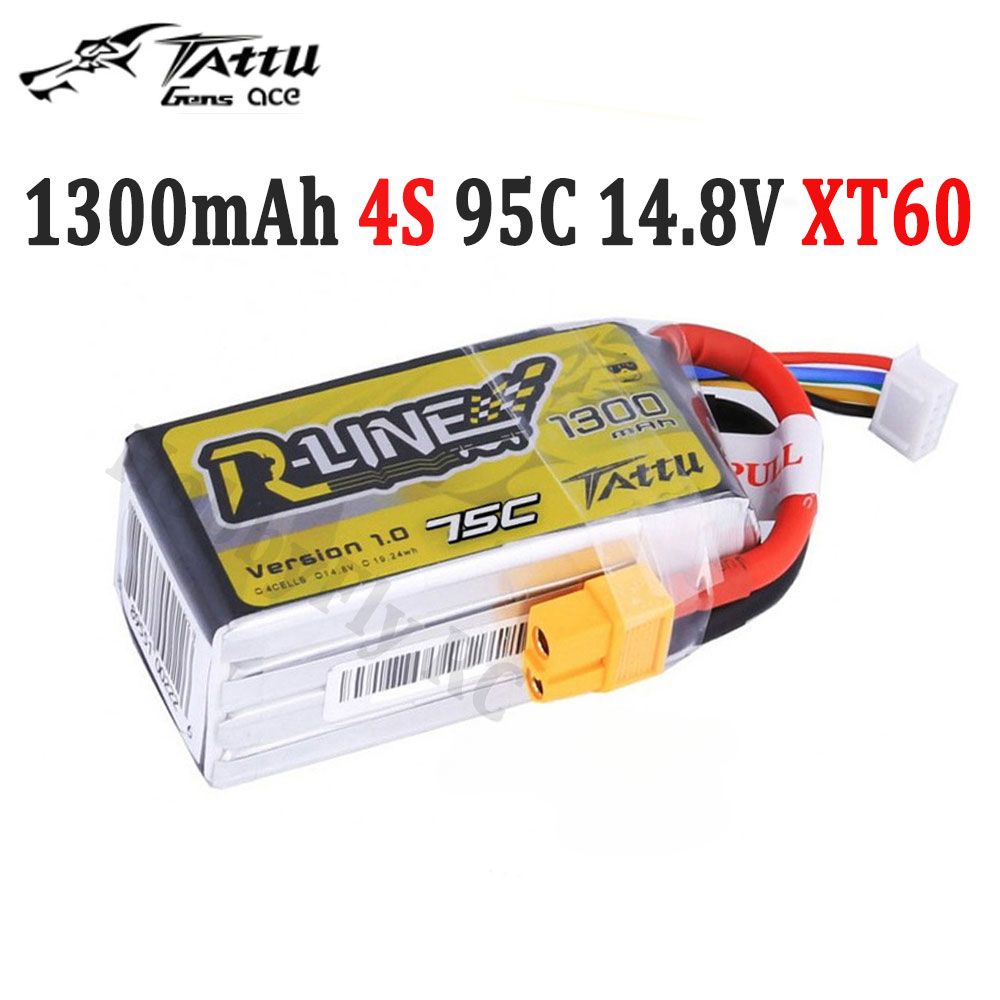 TattuR-Line1,0LiPo1300mAh14.8V18.5V22.2V95C4S5S6SLipoАккумуляторсразъемомXT60