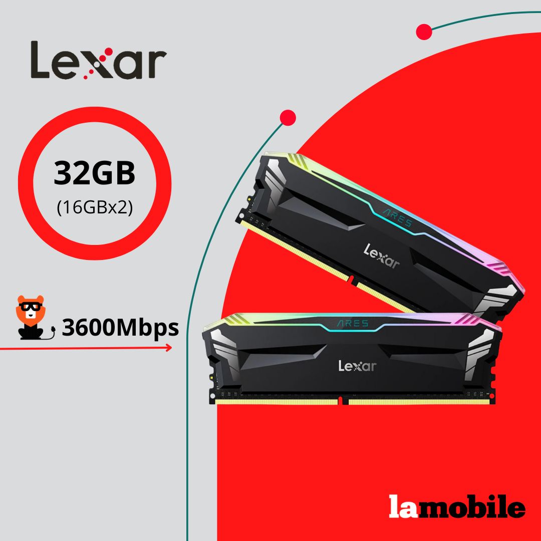 LexarОперативнаяпамятьОперативнаяпамятьARESOC+RGBDDR42x16ГБ(LD4BU016G-R3600GDLA)